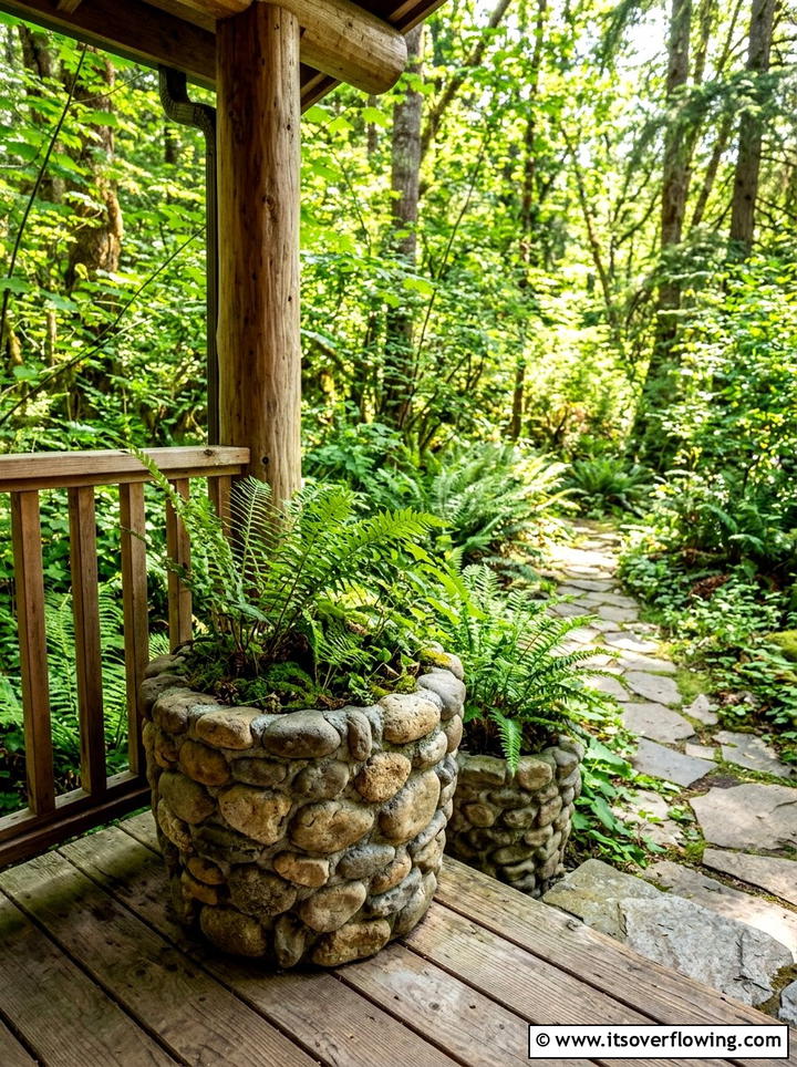 Natural stone pots - 25 front porch ideas with tall planters