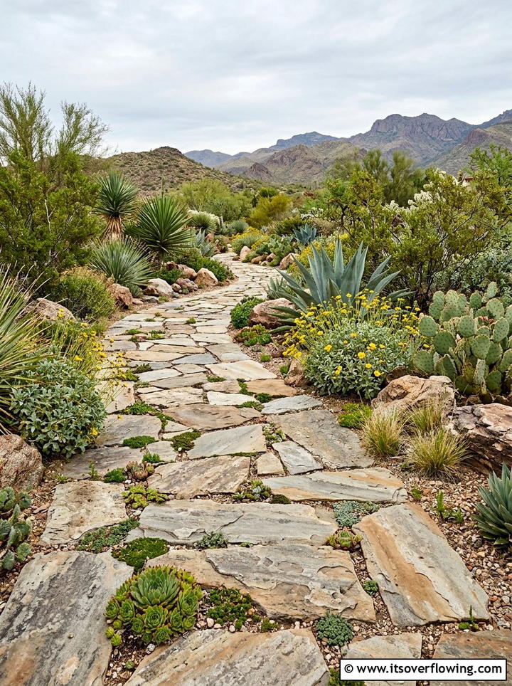 Natural stone walkway - 25 garden ideas for desert style