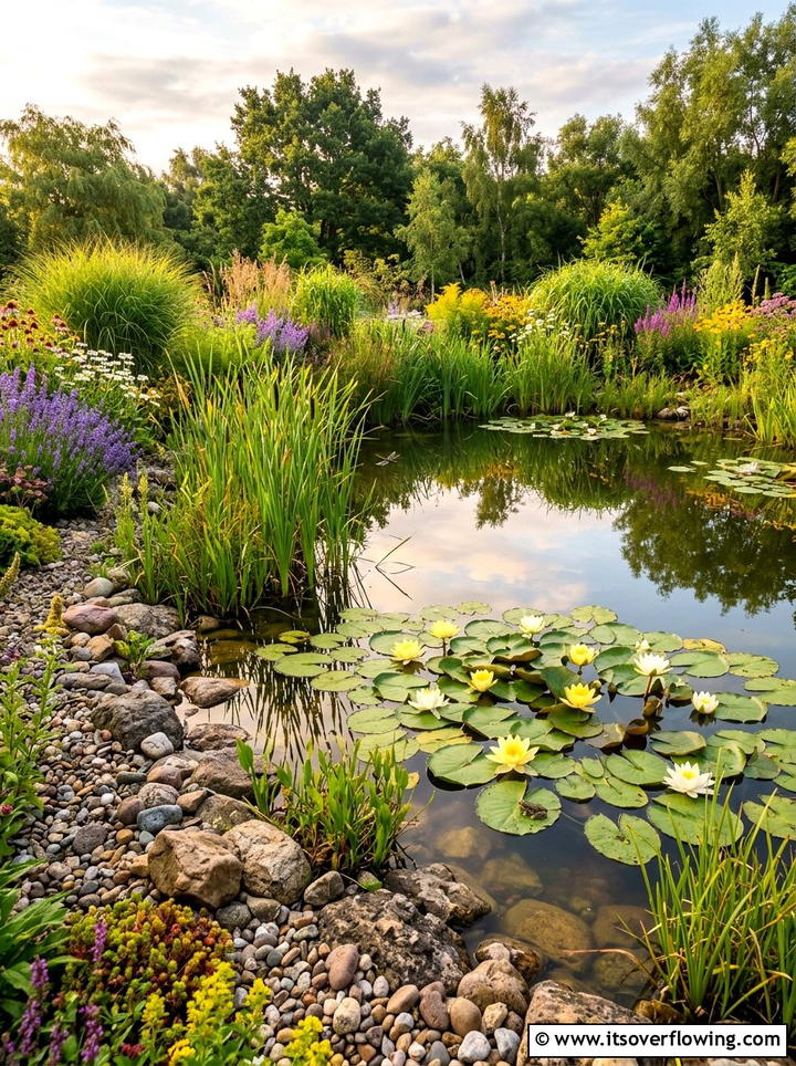 Natural wildlife pond - 25 garden design ideas with water features