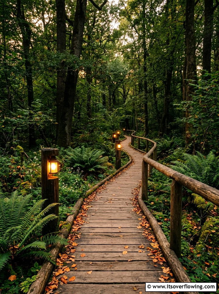 Natural wood path lighting - 25 garden ideas with pathway lights