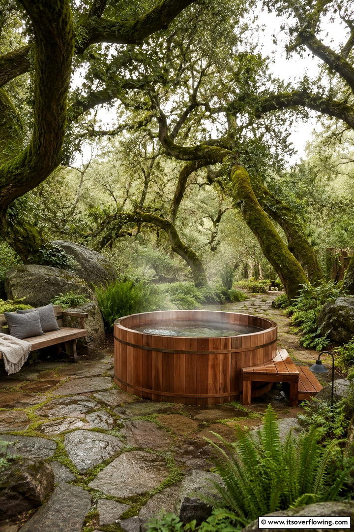 Nature Infused Sanctuary - 30 Serene Outdoor Bathtub Ideas for a Backyard Oasis