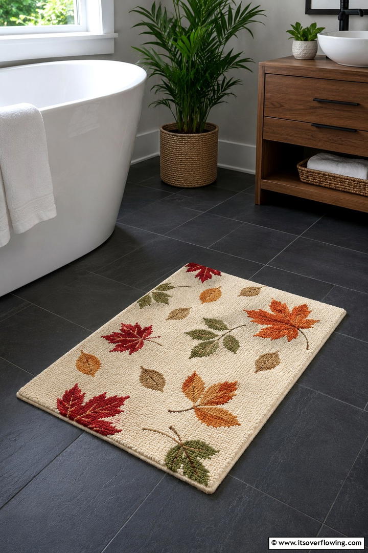 Nature Inspired Bath Mat - 50 Fall Bathroom Decor Ideas Roundup- Timeless Tips