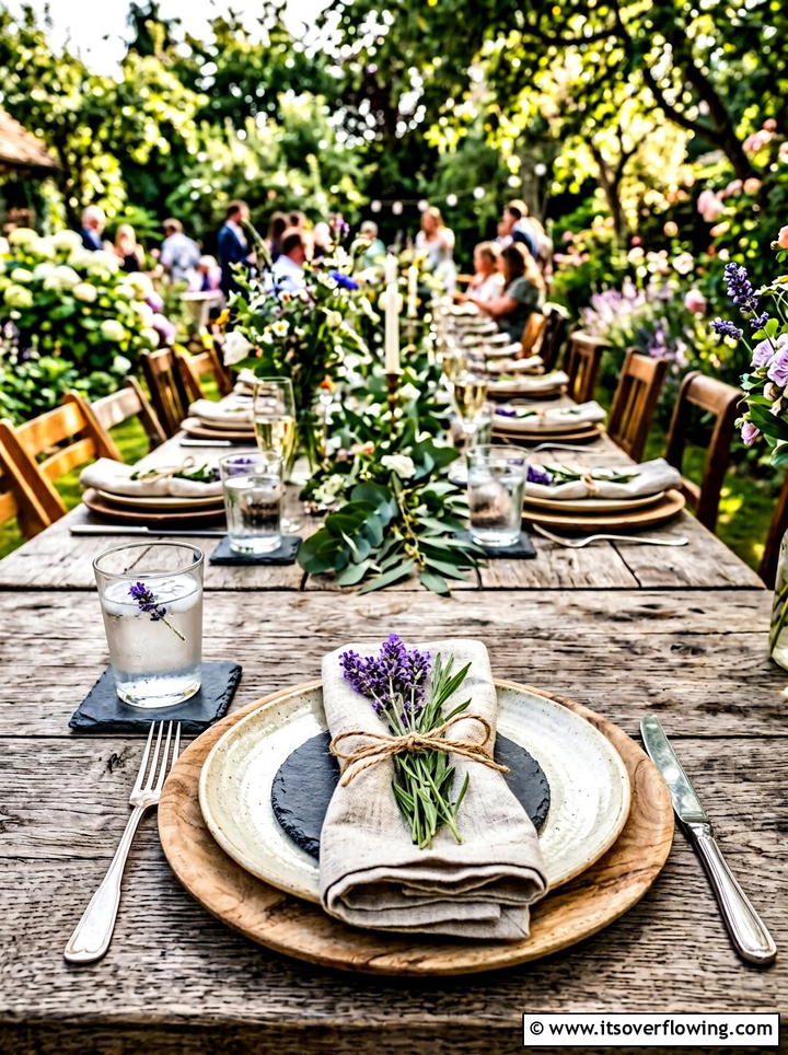 Nature Inspired Place Settings - 25 garden decor ideas for birthdays