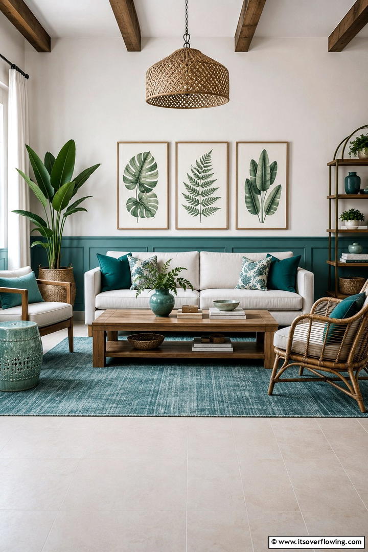 Nature Inspired Teal Oasis - 30 Teal Living Room Ideas for Bold & Serene Interior Spaces