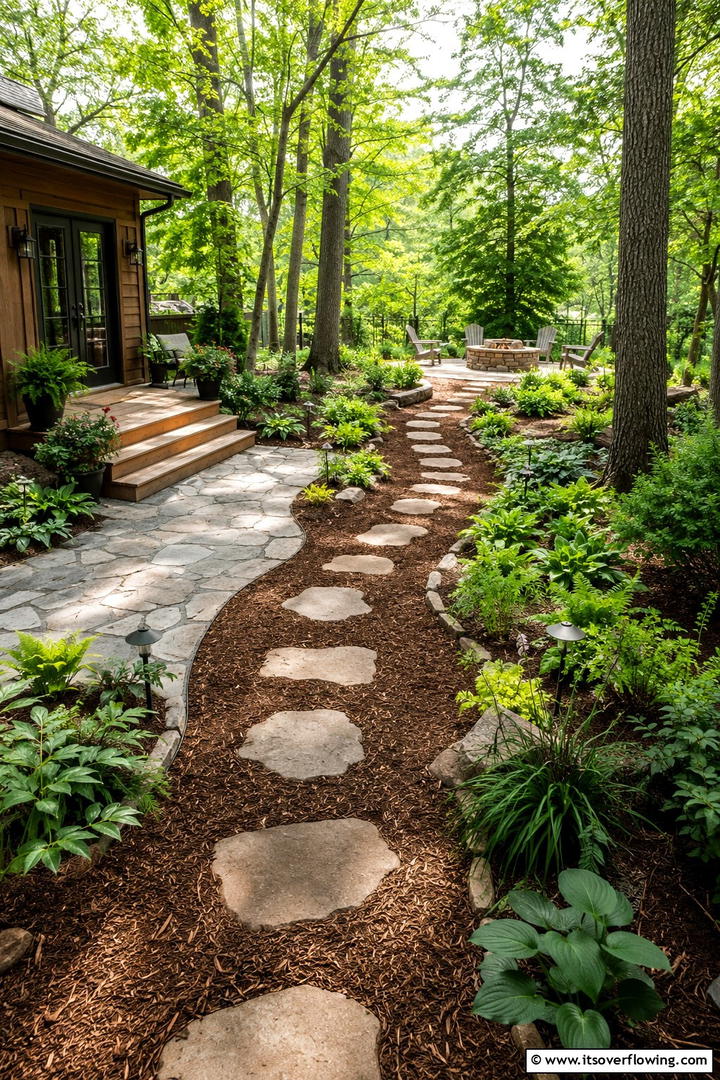 Nature Trail Inspired Walkways - 30 Rustic Patio Ideas for a Charming Outdoor Relaxation Spot