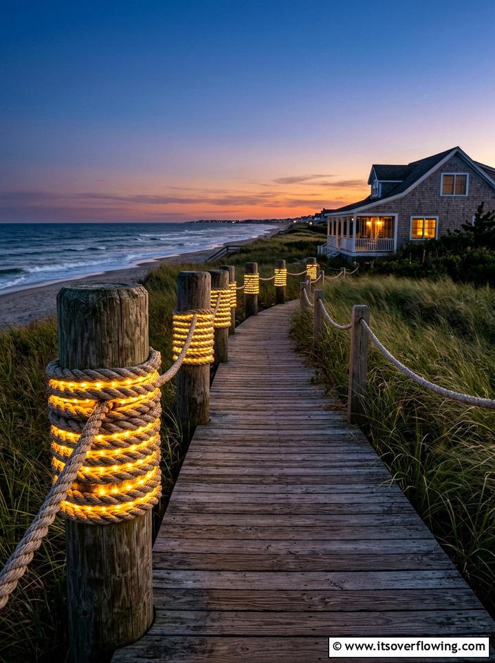 Nautical Rope Light - 25 backyard ideas with path lighting