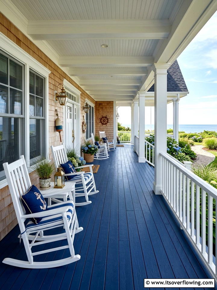 Navy Blue Porch Floor - 25 front porch ideas with painted floor