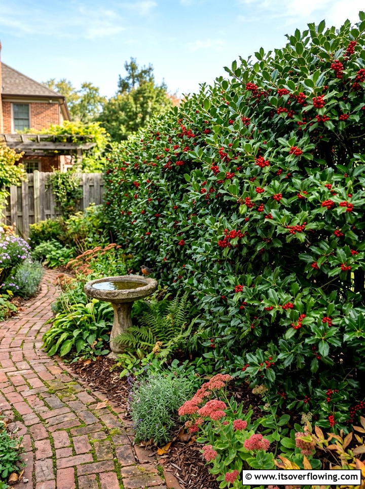 Nellie Stevens Holly Hedge - 25 backyard ideas with privacy trees