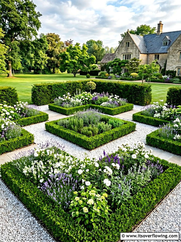 Nested square garden layout - 25 creative garden ideas with geometric beds