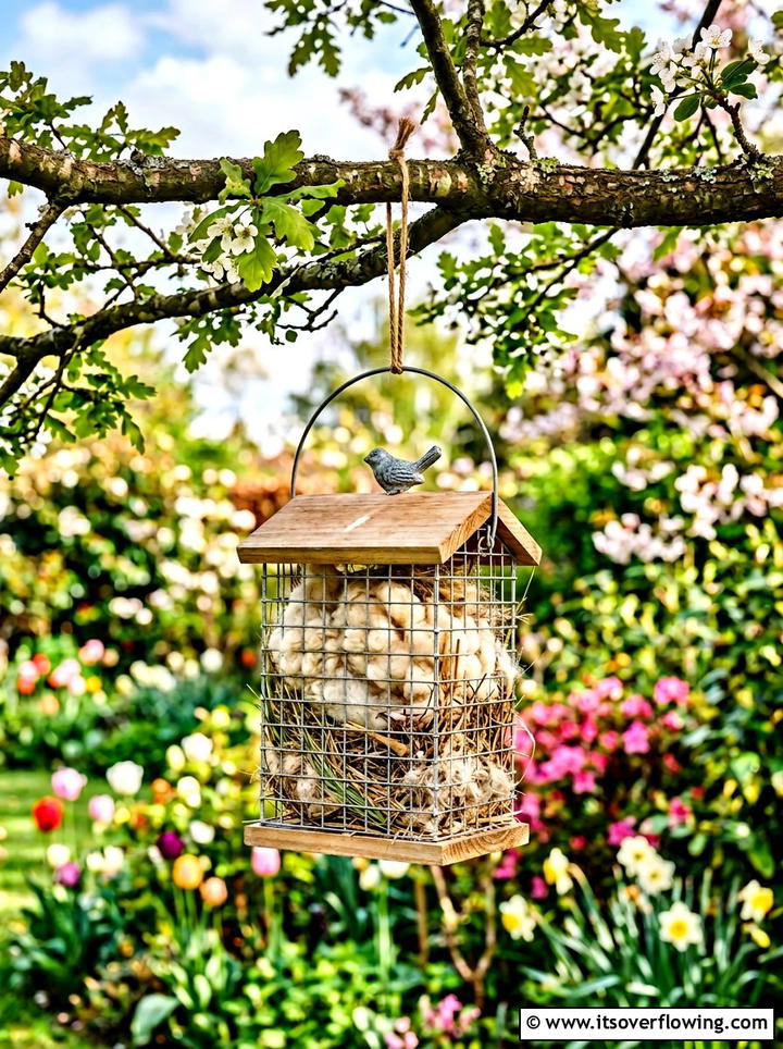Nesting material station - 25 garden ideas for birds