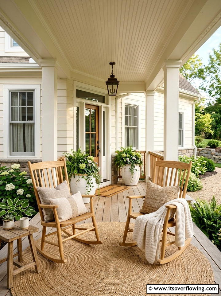 Neutral Front Porch Style - 25 front porch decor ideas with rocking chairs