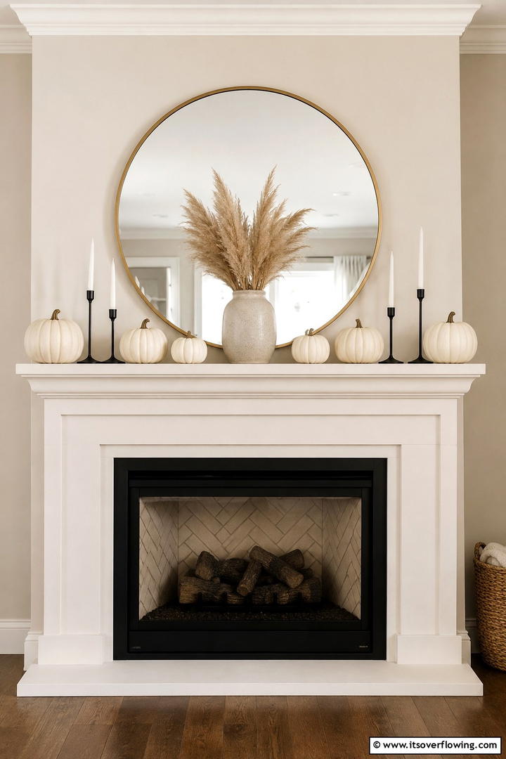 Neutral Minimalist Mantel Display - 50 Fall Mantel Decor Ideas for Cozy Spaces This Season