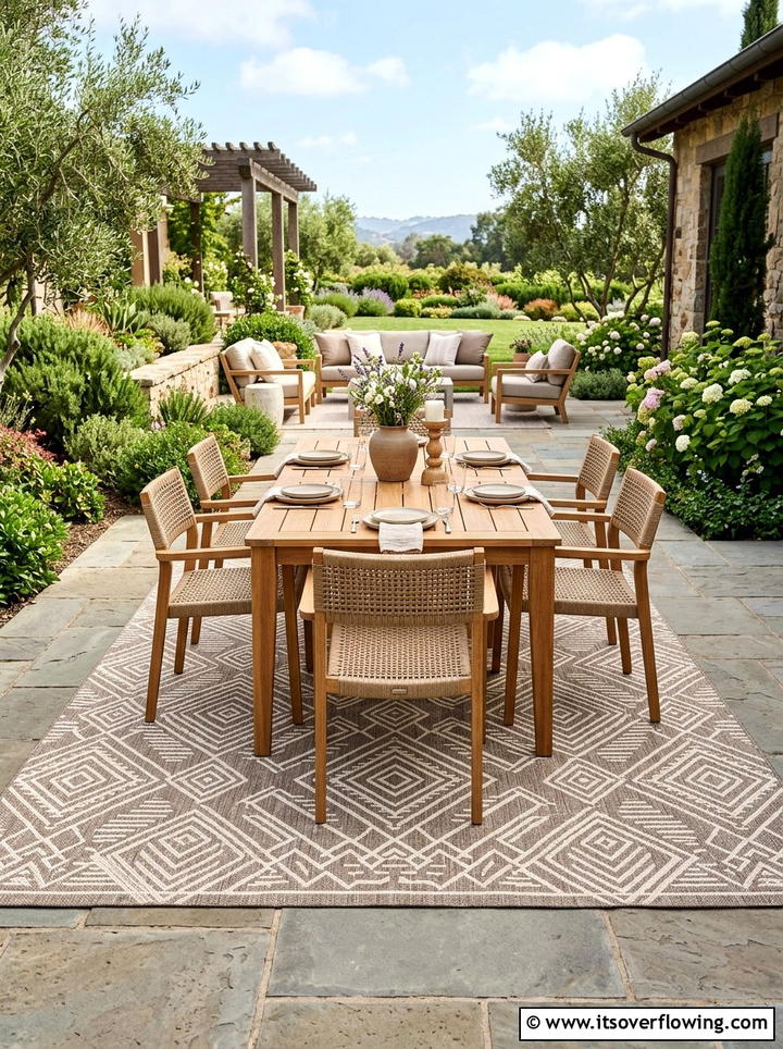 Neutral Outdoor Rug - 25 garden decor ideas with neutral tones