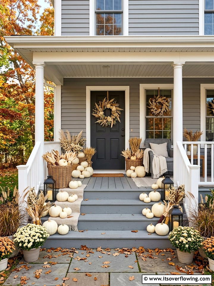 Neutral Seasonal Porch Accents - 25 front porch ideas with neutral decor