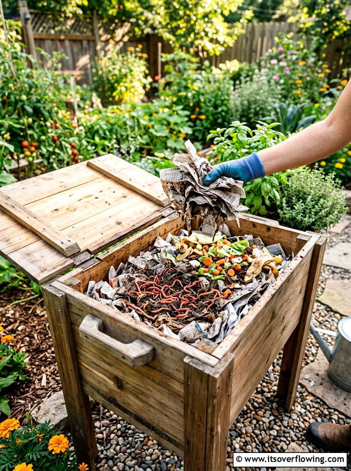 Newspaper Earthworm Bedding - 25 recycled garden ideas with old newspapers