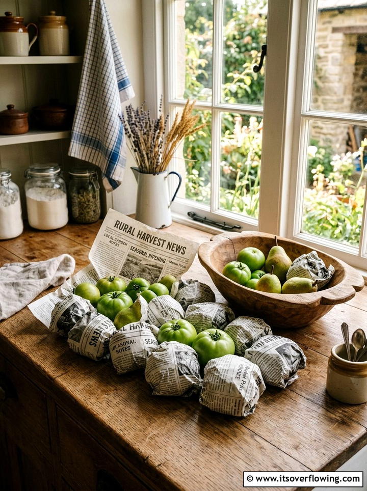 Newspaper Fruit Ripening Wrap - 25 recycled garden ideas with old newspapers