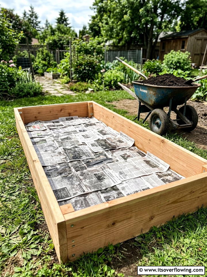 Newspaper Raised Bed Liner - 25 recycled garden ideas with old newspapers