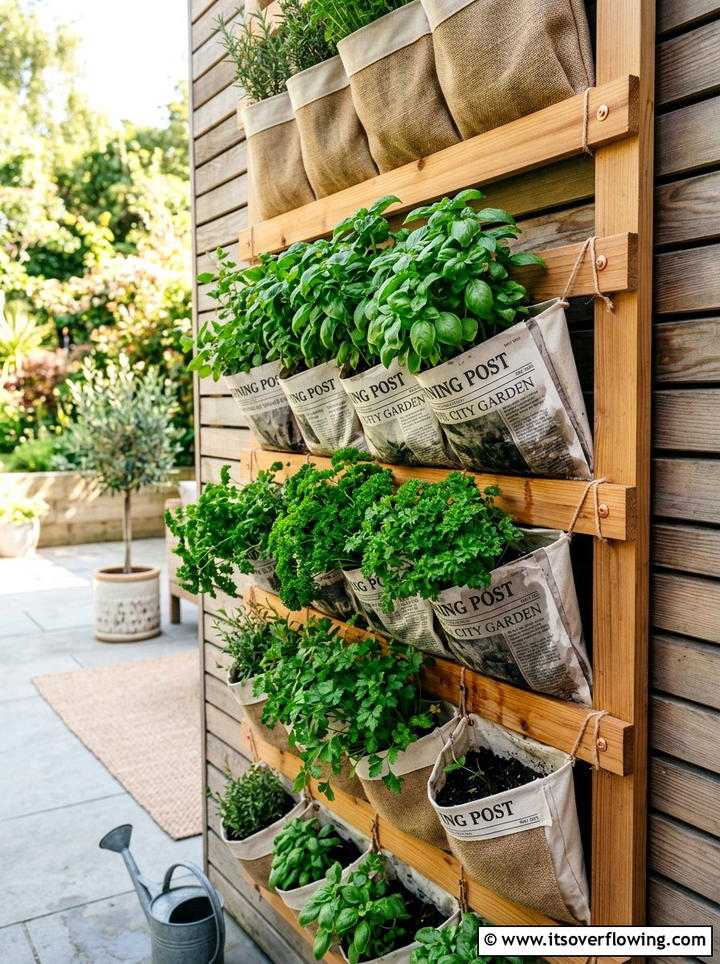 Newspaper Vertical Garden Moisture Retainer - 25 recycled garden ideas with old newspapers