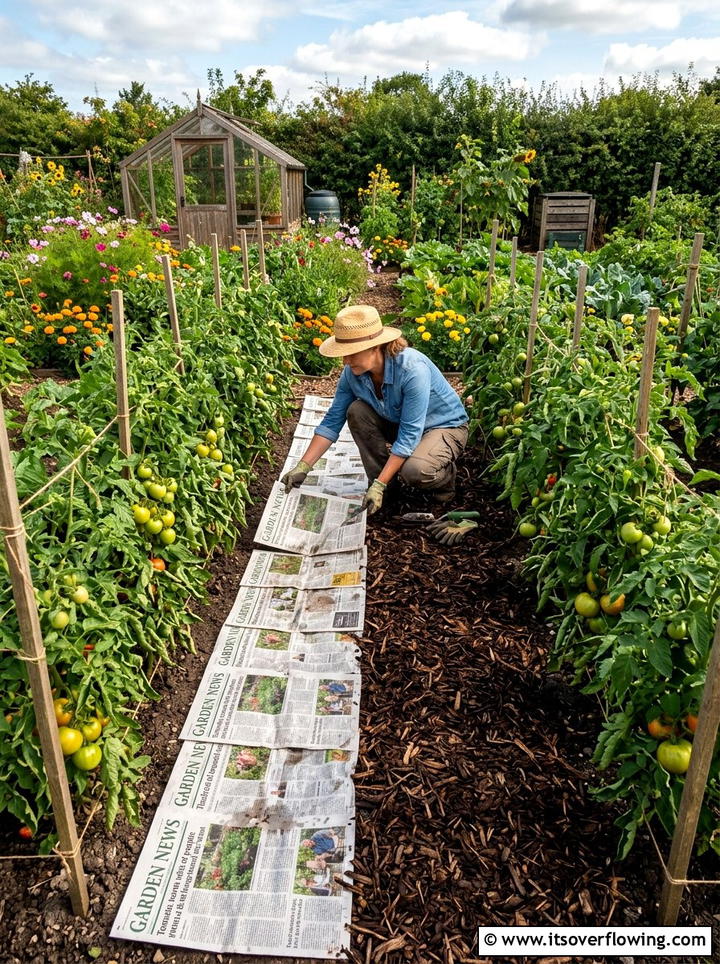 Newspaper Weed Barrier - 25 recycled garden ideas with old newspapers