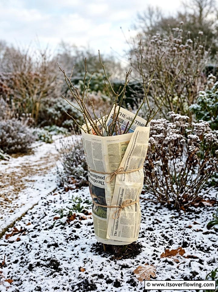 Newspaper Winter Plant Protection - 25 recycled garden ideas with old newspapers