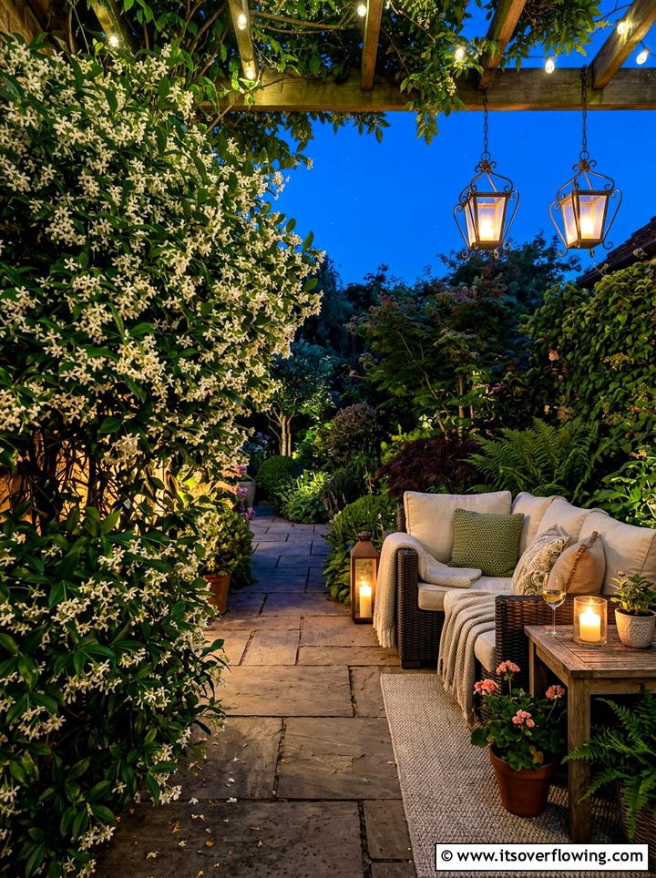 Night Blooming Jasmine Patio - 25 creative garden ideas with moon gardens