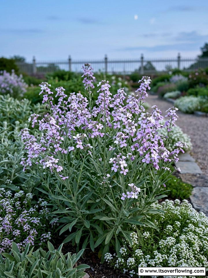 Night Scented Stock Plant - 25 creative garden ideas with moon gardens