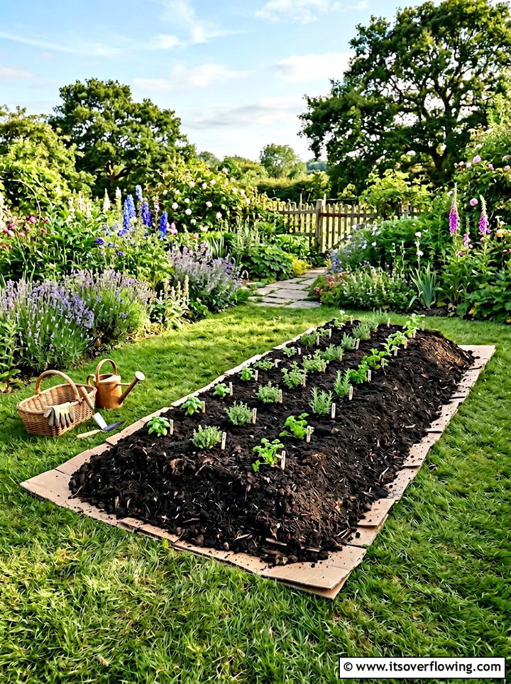 No dig garden bed - 25 recycled garden ideas with cardboard
