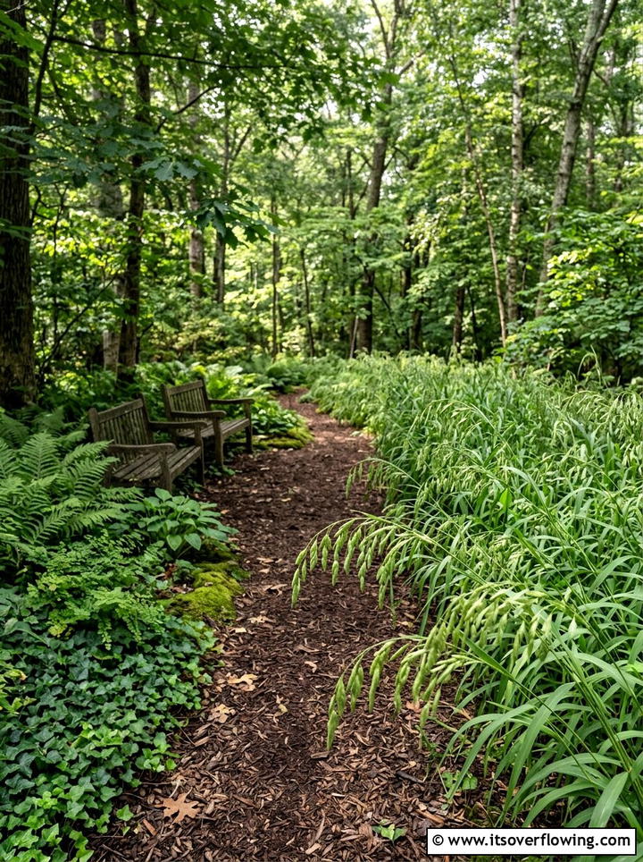 Northern sea oats woodland garden - 25 backyard ideas with ornamental grasses