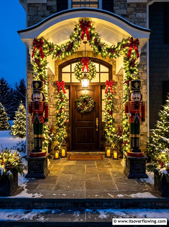 Nutcracker Porch Figures - 25 front porch decor ideas for christmas