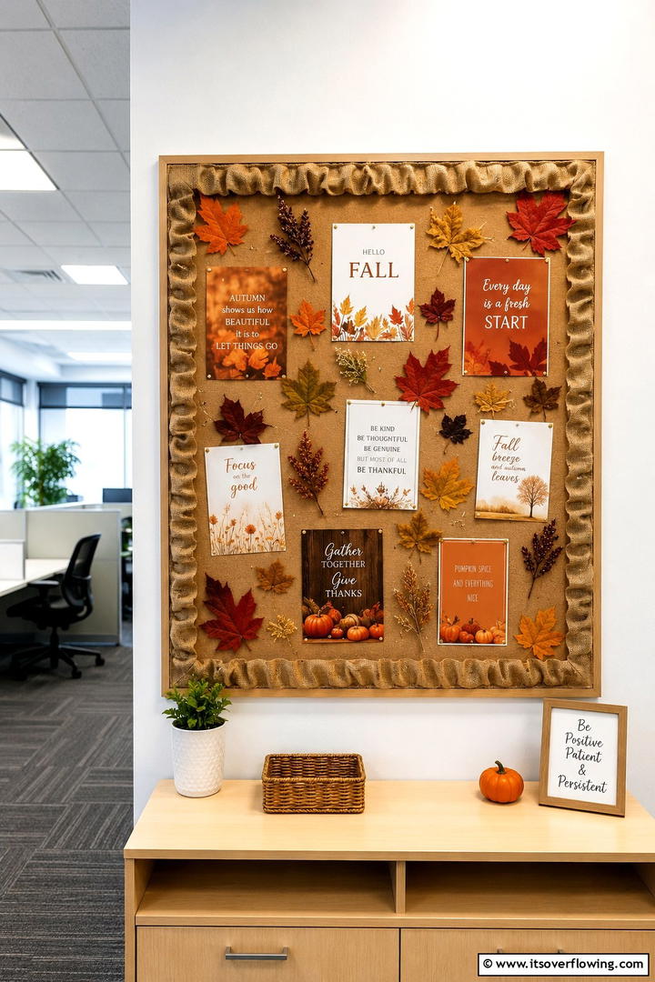 Office Cork Board Fall Display - 50 Fall Office Decor Ideas for A Sleek, Calm Workspace