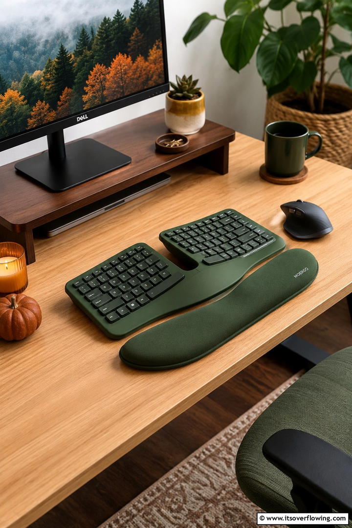 Office Ergonomic Accessories in Fall Colors - 50 Fall Office Decor Ideas for A Sleek, Calm Workspace