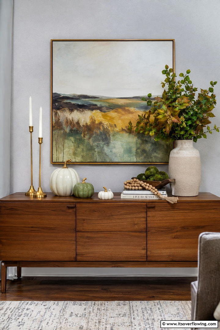 Office Side Table Fall Vignette - 50 Fall Office Decor Ideas for A Sleek, Calm Workspace