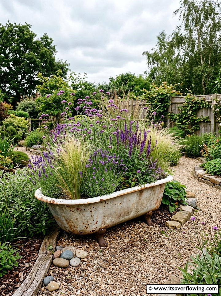 Old Bathtub Garden Bed - 25 recycled garden ideas for patio decor