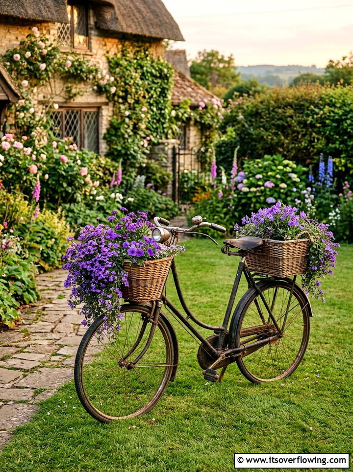 Old Bicycle For Garden - 25 reusing old things ideas for seasonal garden decor