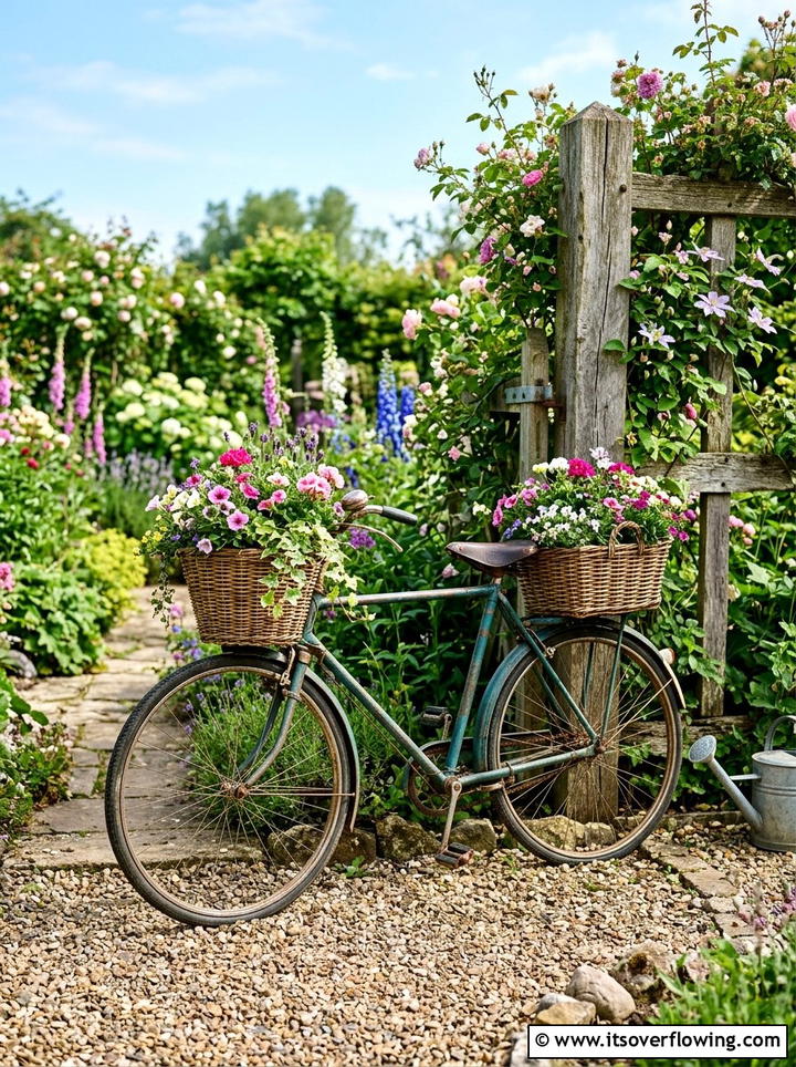 Old Bicycle Planter - 25 creative garden ideas with rustic charm