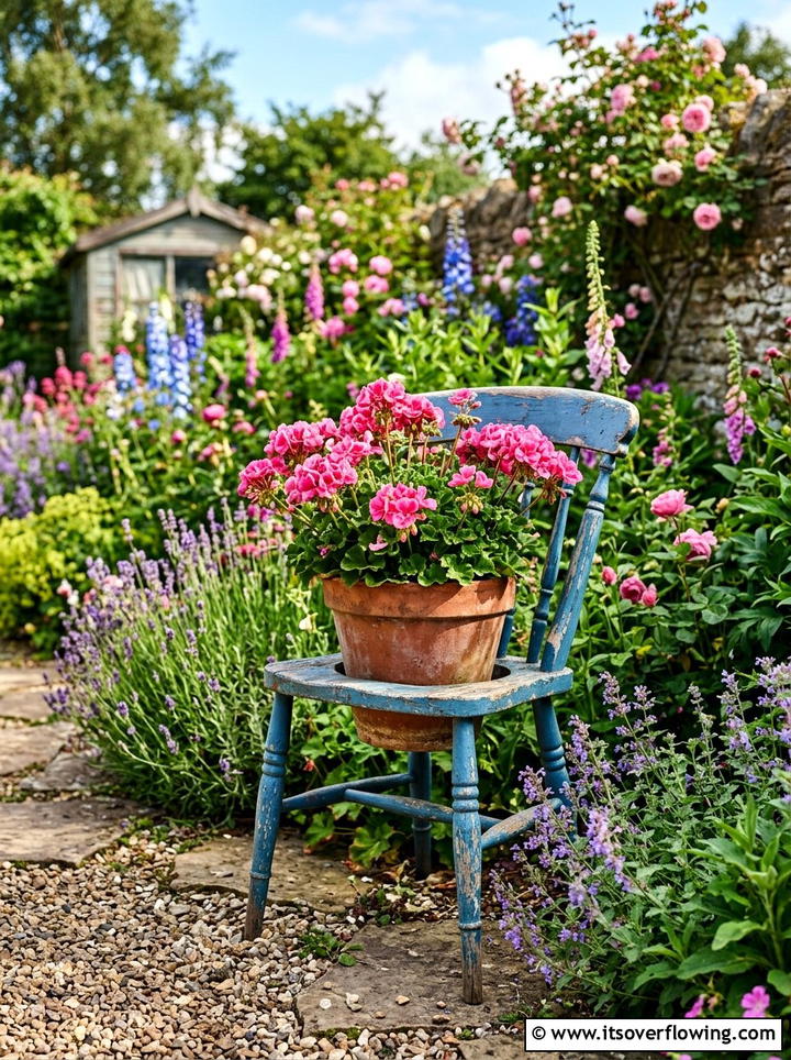 Old Chair Flower Pot - 25 garden ideas with old furniture