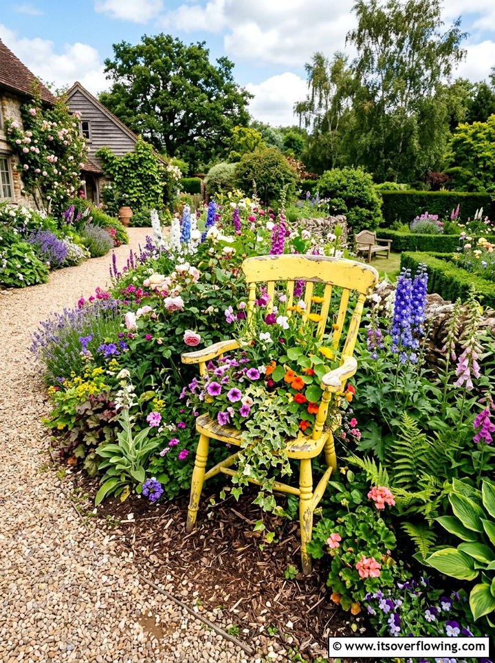 Old Chair Planter - 25 reusing old things ideas for container garden