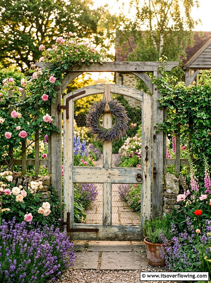 Old Door Garden Gate - 25 reusing old things ideas for farmhouse garden look