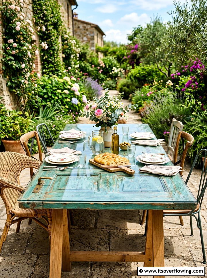 Old Door Outdoor Table - 25 reusing old things ideas for patio