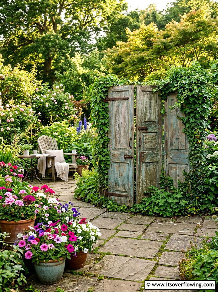 Old Door Privacy Screen - 25 reusing old things ideas for privacy screens