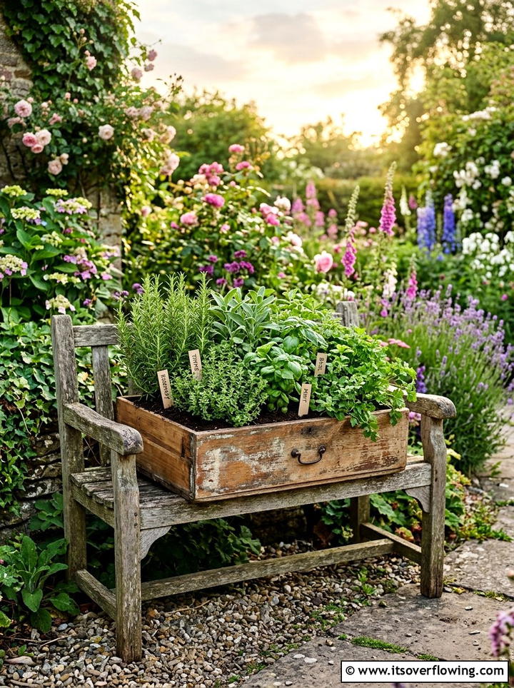 Old Drawer Herb Garden - 25 reusing old things ideas for herb garden
