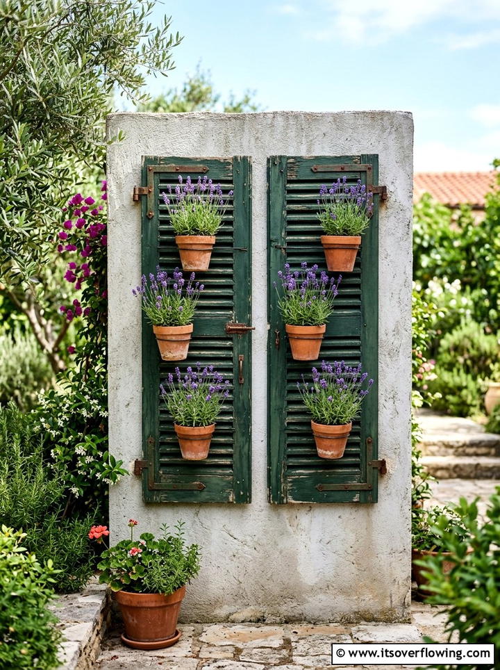 Old Shutter Garden Wall Decor - 25 garden ideas with old furniture