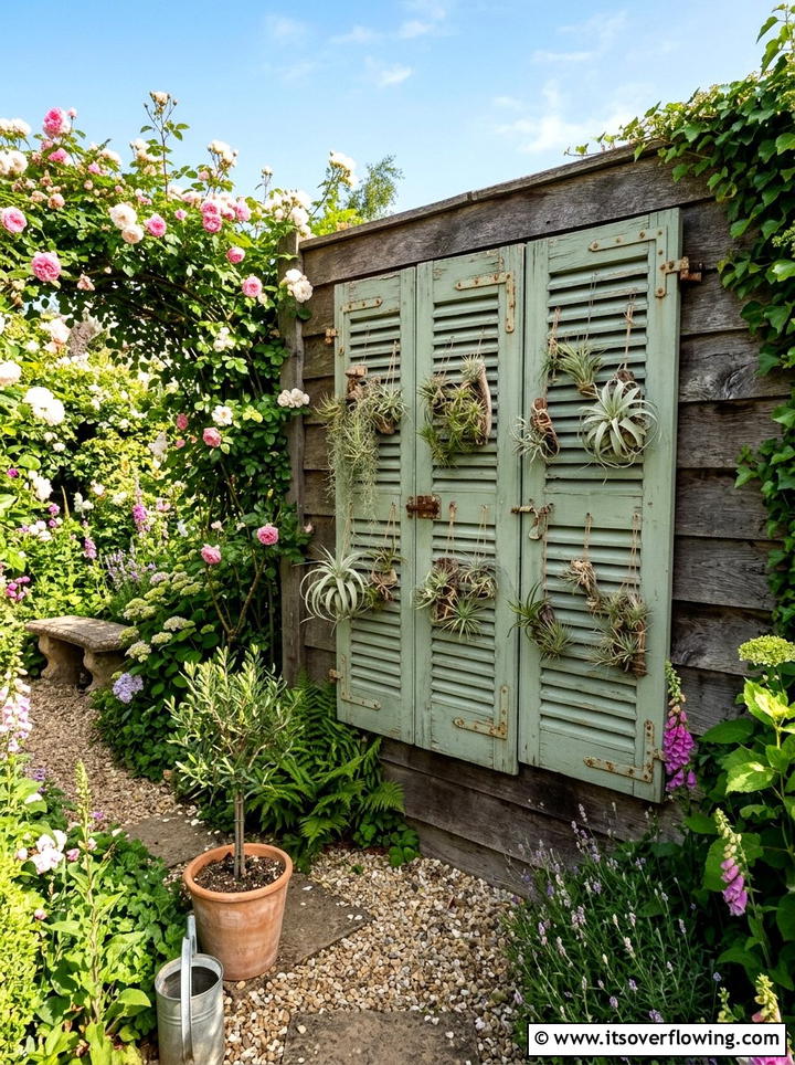 Old Shutter Wall - 25 reusing old things ideas for fence decor