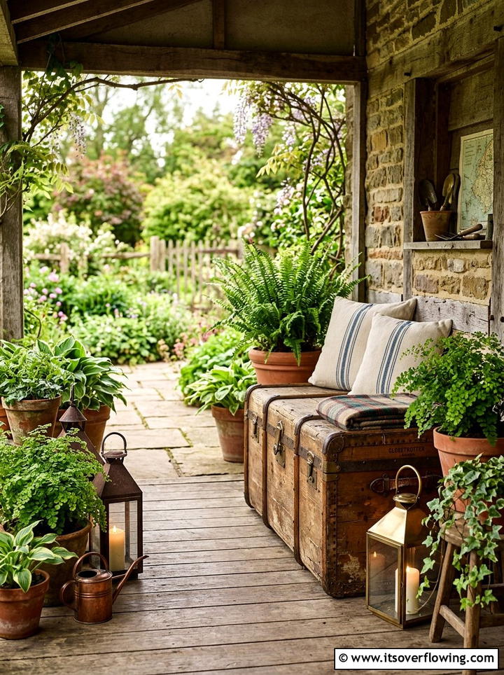 Old Trunk Garden Storage - 25 garden ideas with old furniture