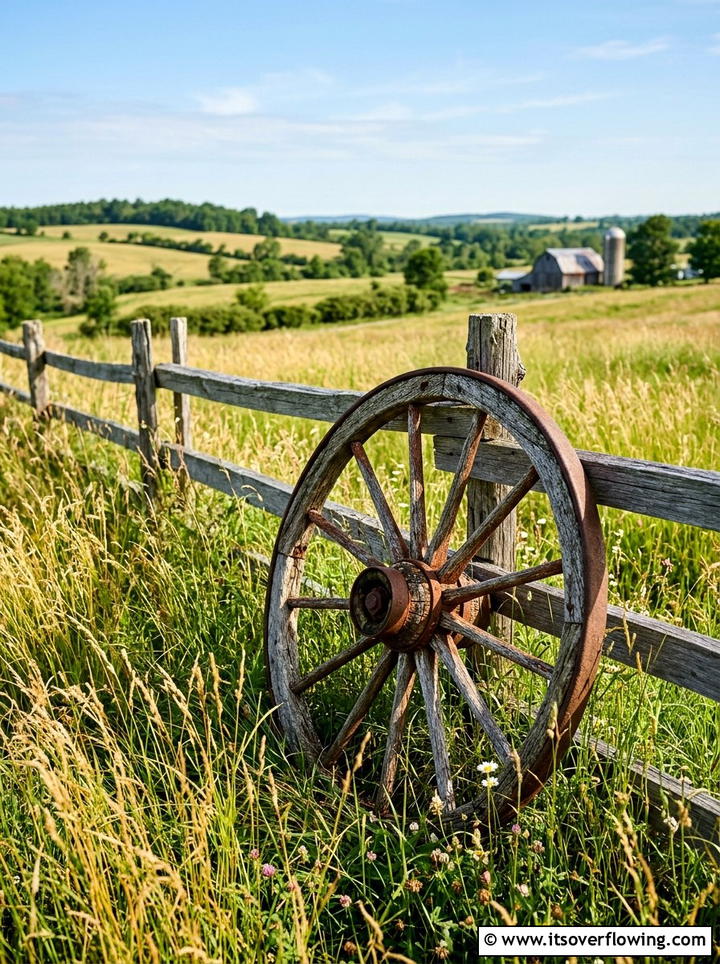 Old Wagon Wheel Decor - 25 garden ideas for rustic style