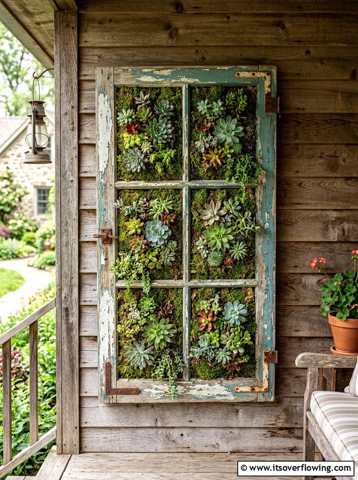 Old Window Frame - 25 upcycled garden ideas for porches