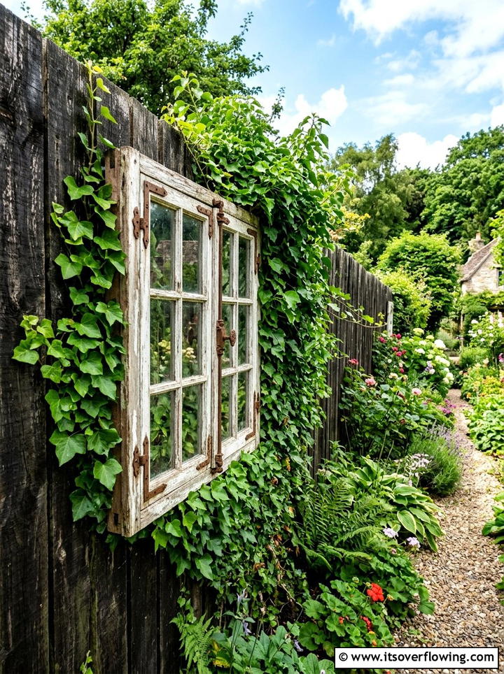 Old Window Frame Decor - 25 cheap garden ideas