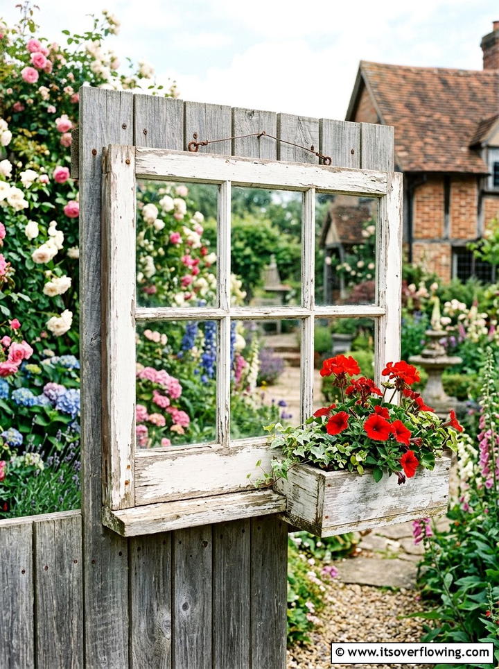 Old Window Frame Wall Decor - 25 reusing old things ideas for patio