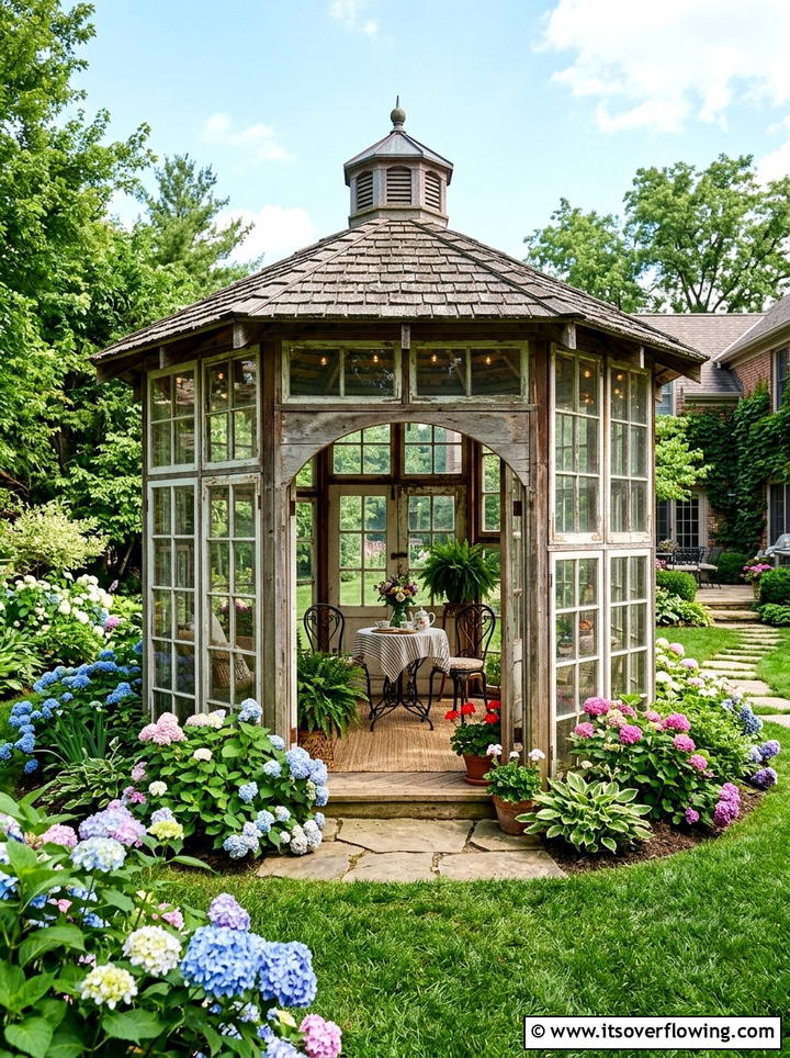 Old Window Gazebo - 25 garden decor ideas with old windows