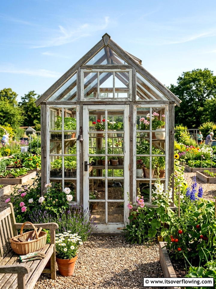 Old Window Greenhouse - 25 recycled garden ideas for community spaces